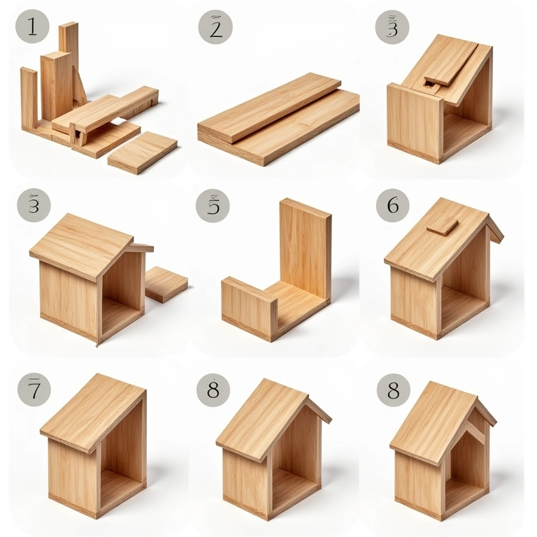 Passo a passo ilustrado para construir sua casinha de passarinho.