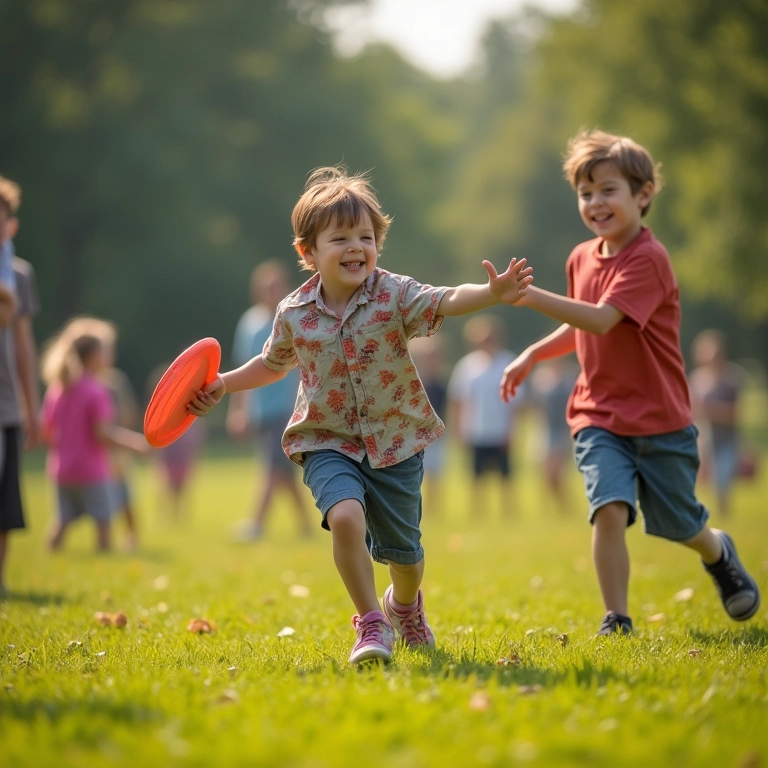 Pessoas jogando frisbee e badminton em piquenique.