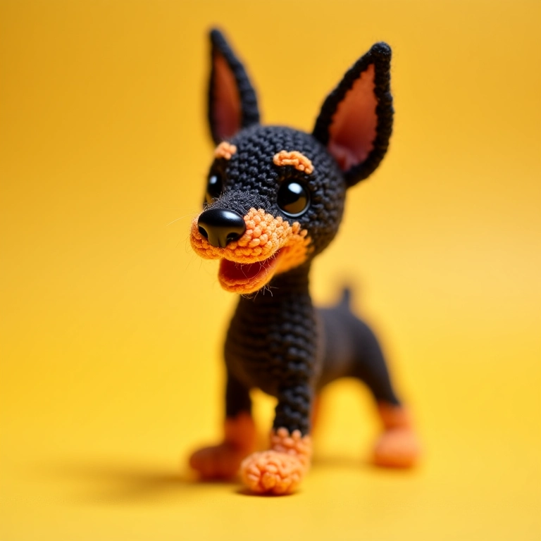 Pinscher amigurumi com atitude.