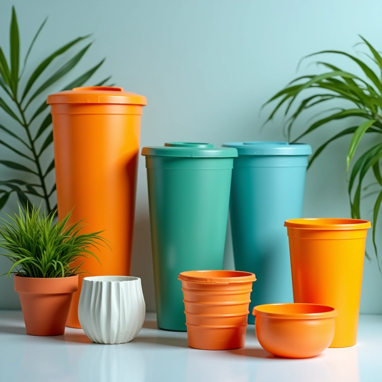 Plástico reciclado transformado em produtos inovadores.