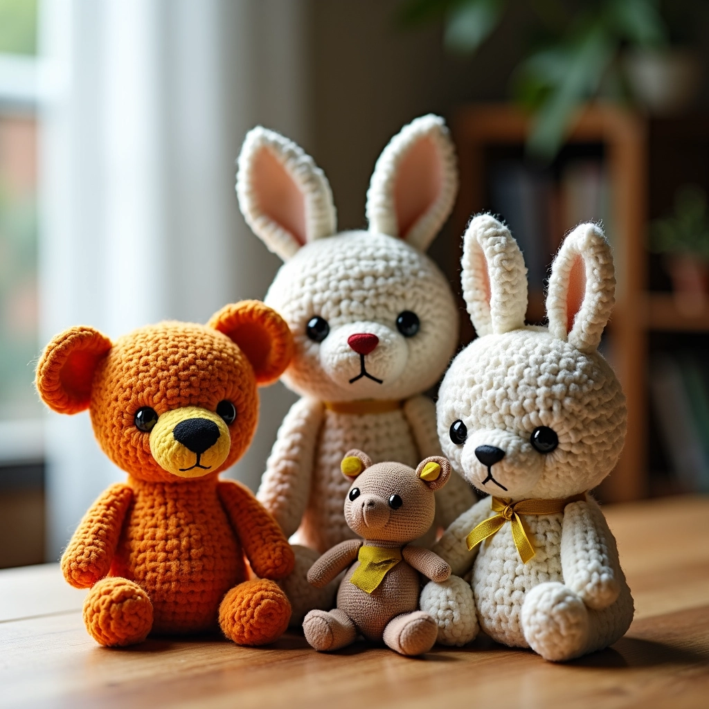 Preços de amigurumis variados.