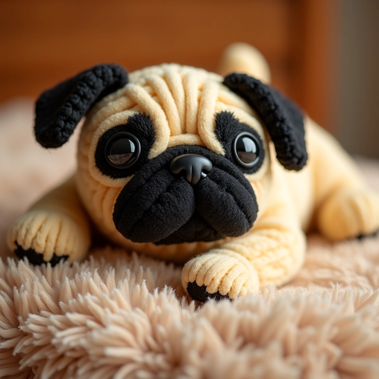 Pug amigurumi fofinho.