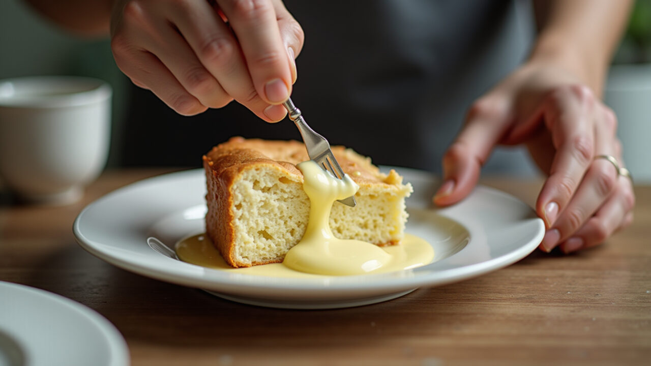 Recheio de leite em pó being spread on a cake, professional photography, 8K quality, sharp focus, Recheio de leite em pó sendo espalhado em bolo.