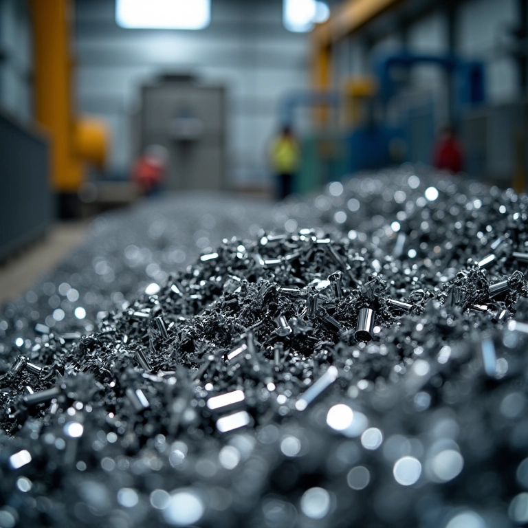 Reciclagem de metal: transformando sucata em novos produtos.