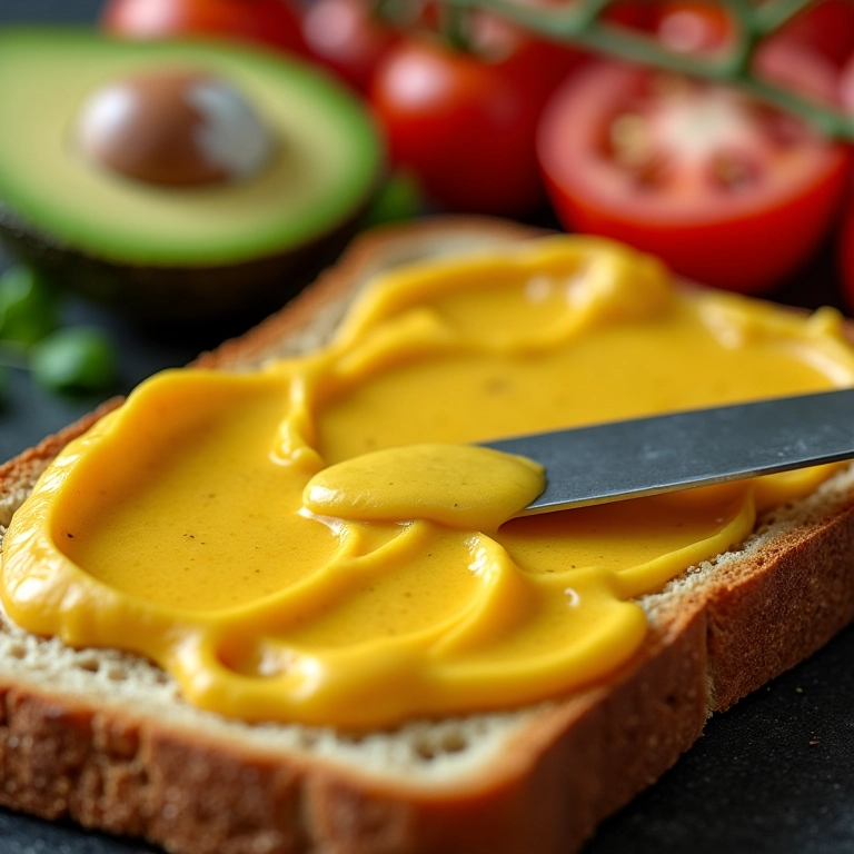 Requeijão caseiro na torrada.