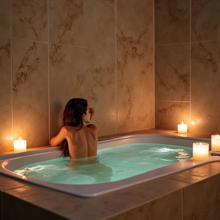 Revestimentos adequados para áreas molhadas em banheiro com jacuzzi.