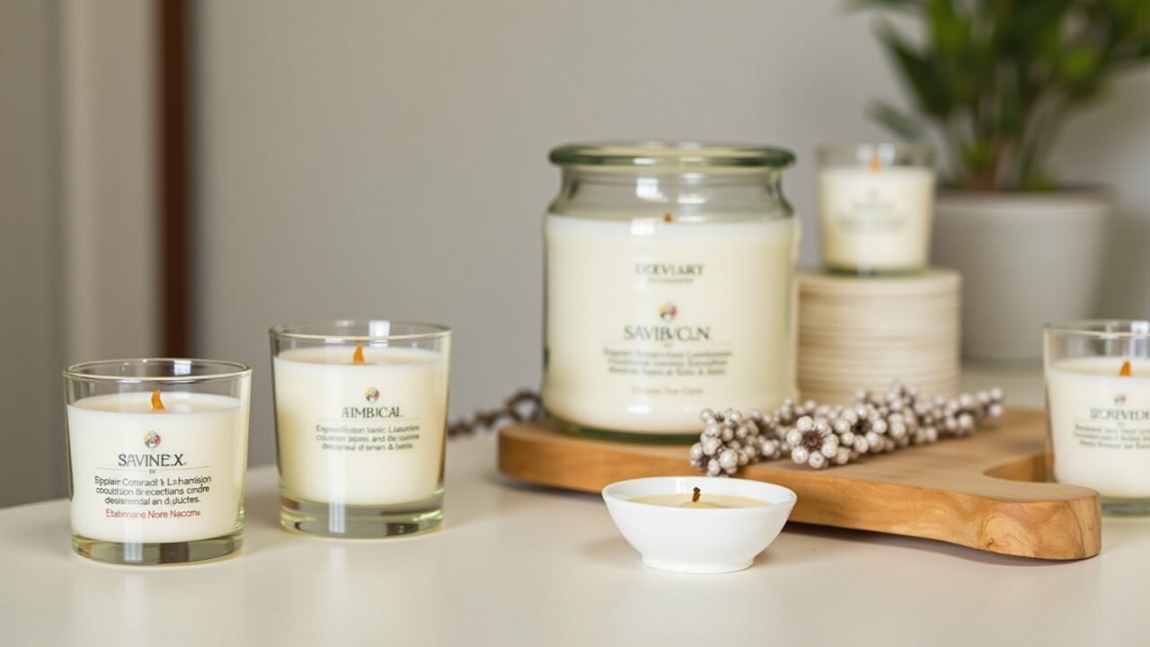 Recipientes seguros para velas artesanais.