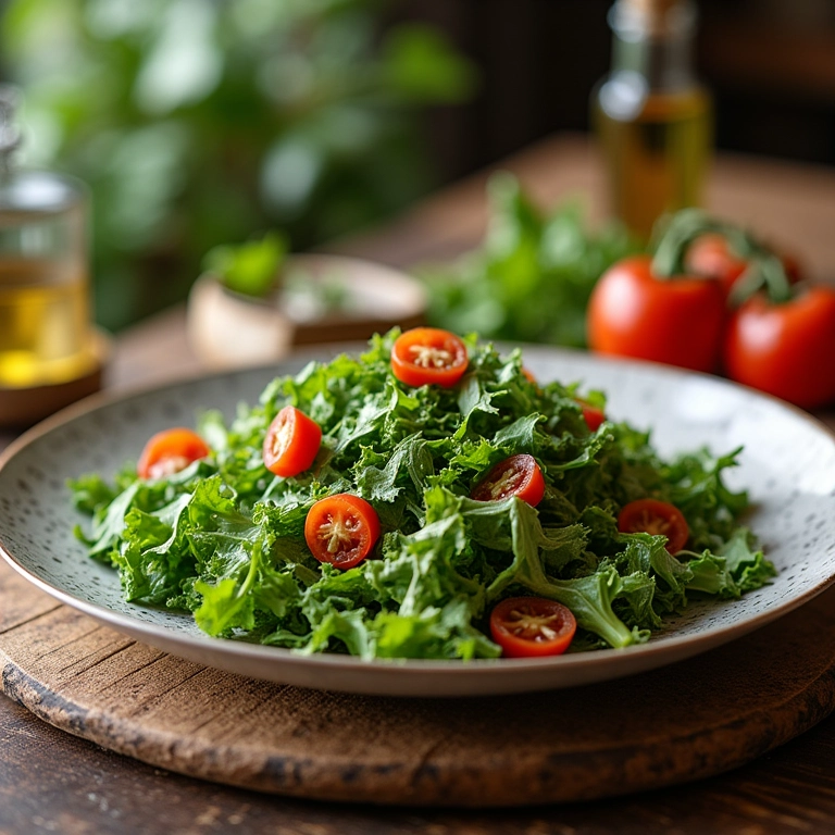 Salada com azeite de avelã.