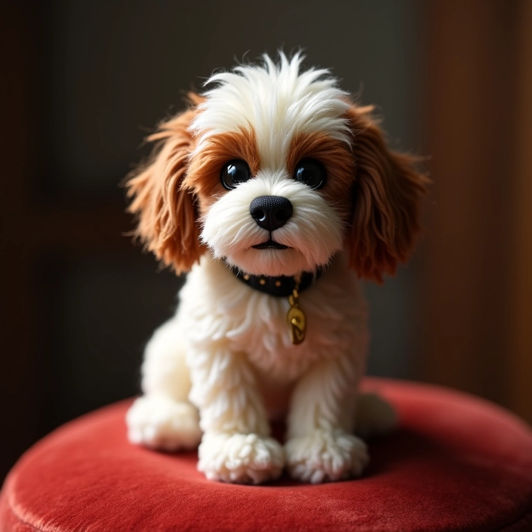 Shih Tzu amigurumi com toque de realeza.