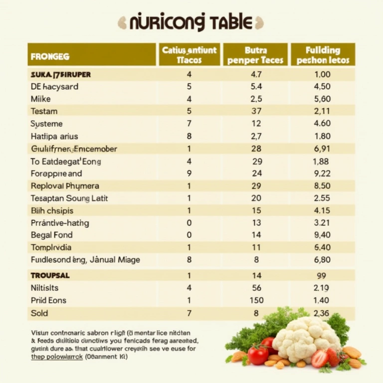 Simplified nutritional table of frango xadrez light with cauliflower rice, clean design, vibrant Tabela nutricional do frango xadrez light com arroz de couve-flor.
