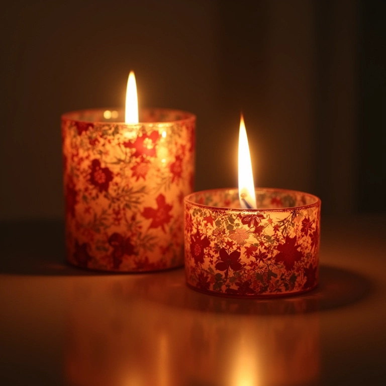 Suportes para velas charmosos feitos com CDs reciclados, criando um ambiente romântico.