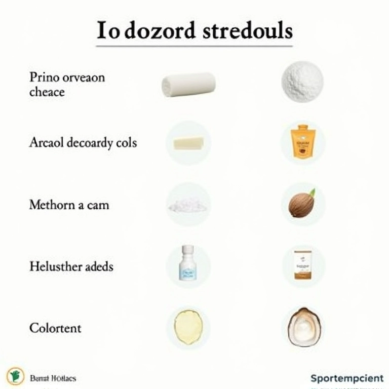 Tabela comparativa de ingredientes para desodorante.