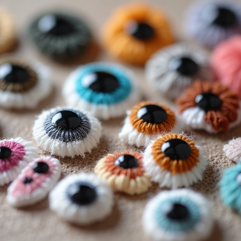 Tipos de olhos para amigurumi: segurança e bordado.