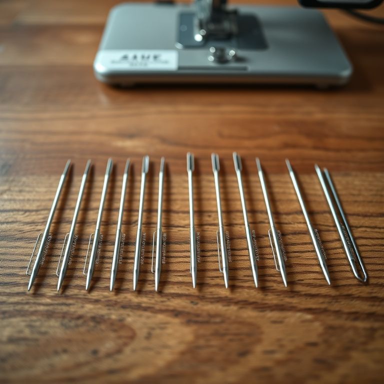 Variedade de agulhas para costurar couro sintético.