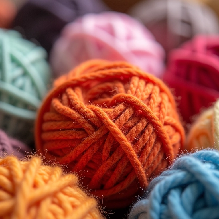 Variedade de fios para amigurumi pelúcia.