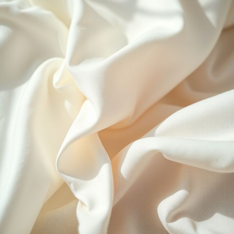 Variedade de tecidos ideais para pijamas de verão: algodão, linho, seda. Detalhe das texturas e cores.