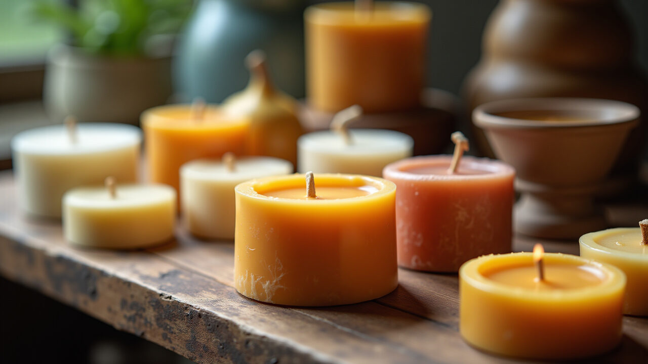 Tipos de cera para velas artesanais: soja e coco.
