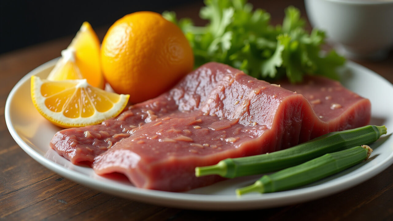 Various foods rich in collagen, professional photography, 8K, sharp focus, natural lighting, Alimentos ricos em colágeno: uma variedade de opções para uma dieta equilibrada.
