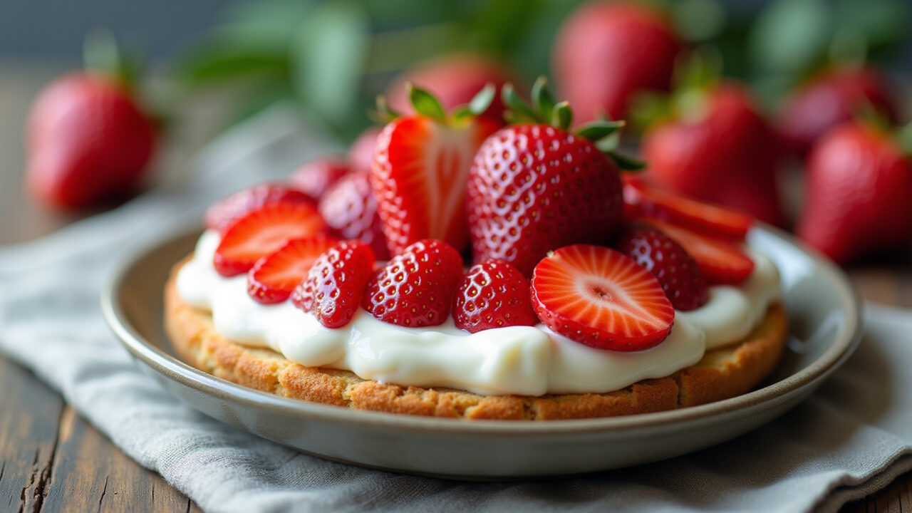 Vegan strawberry filling with coconut milk, professional photography, 8K, sharp focus, natural Recheio vegano de morango com leite de coco.
