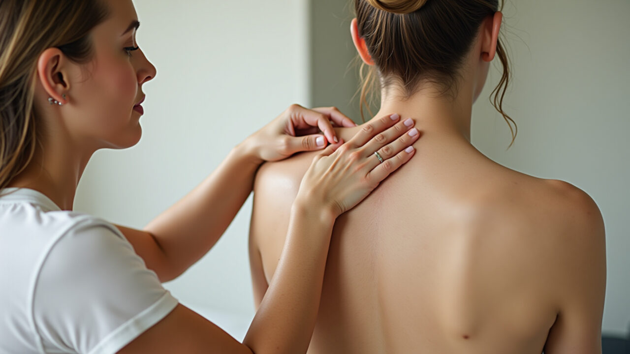 Woman gently massaging coconut oil into a new tattoo. Professional photography, 8K quality, sharp Óleo de coco hidratando e protegendo tatuagem nova.