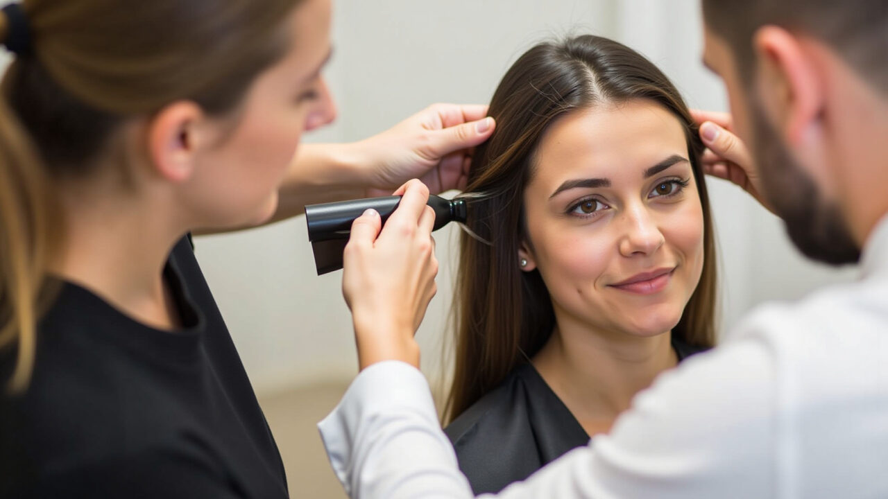 Corte bordado para eliminar pontas duplas e fortalecer cabelo elástico.