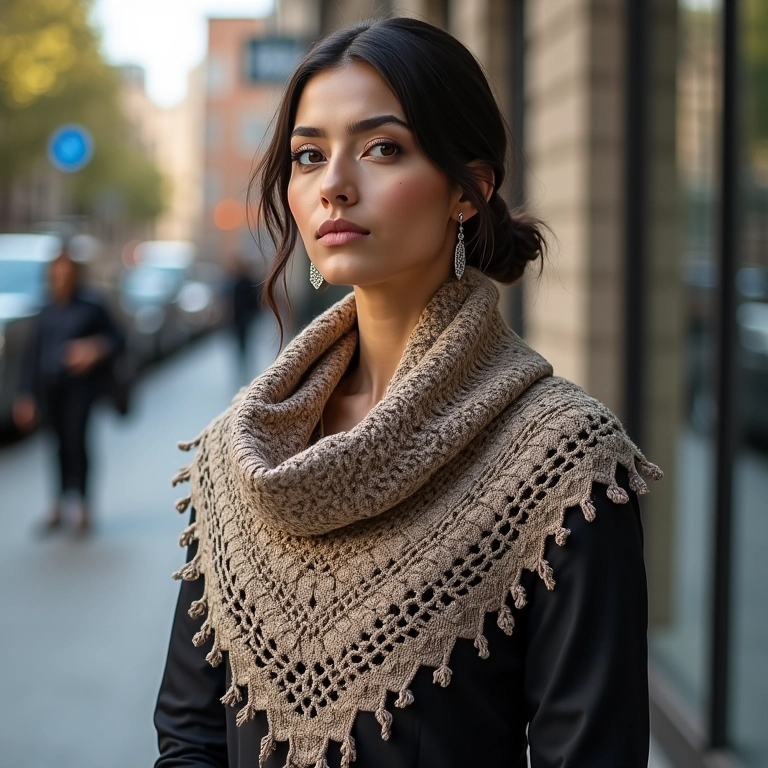 Xale de crochê triangular: um clássico atemporal.