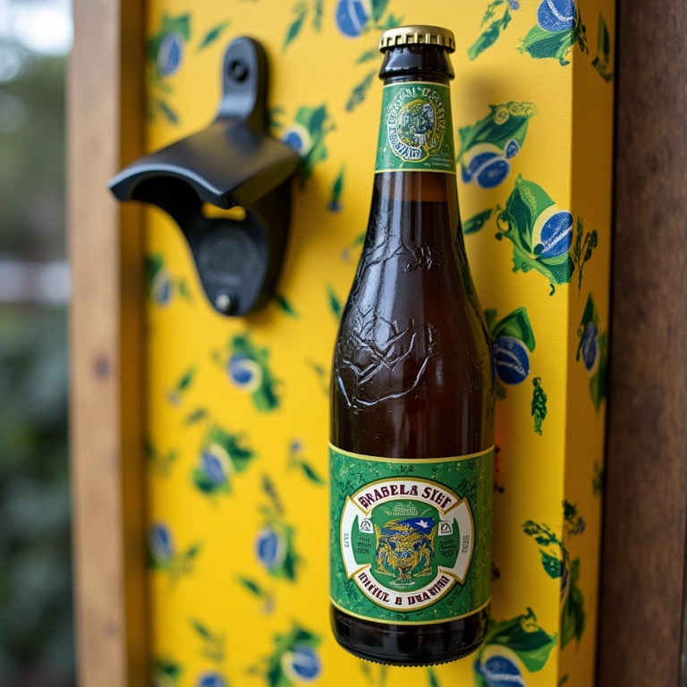 Abridor de garrafa de parede embalado para presente.