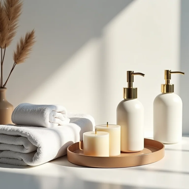 Acessórios organizados no banheiro
