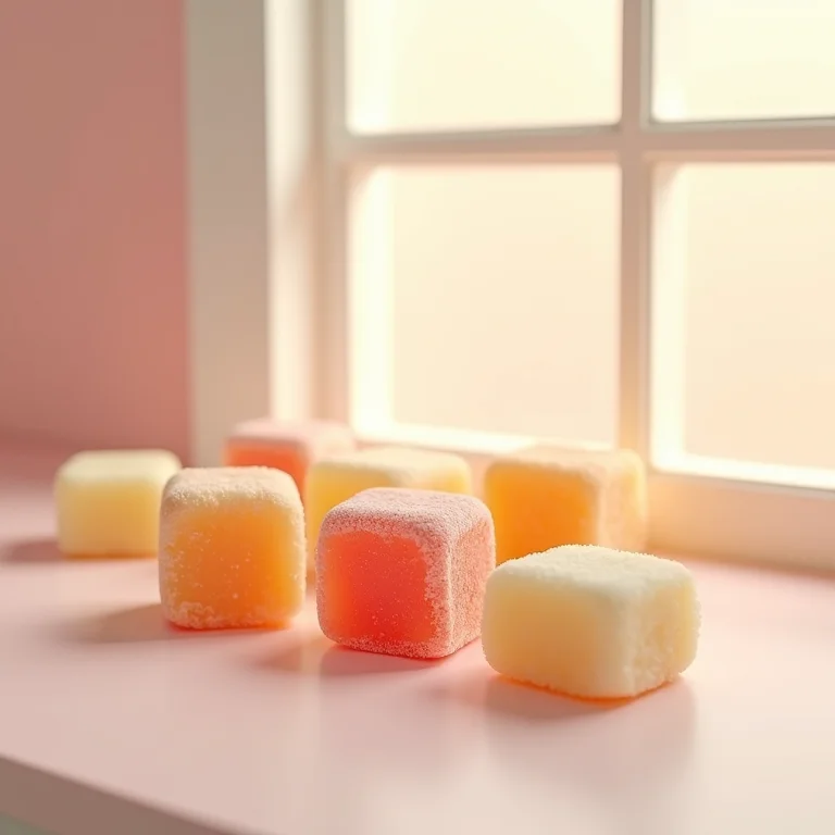 Açúcar refinado e doces variados.