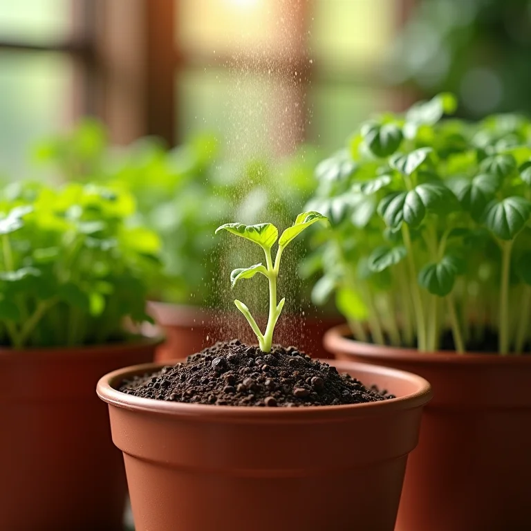 Adubando as ervas com fertilizante orgânico