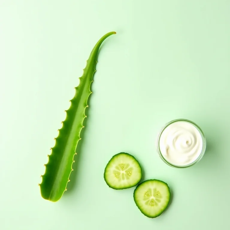 Aloe vera e pepino para pele sensível