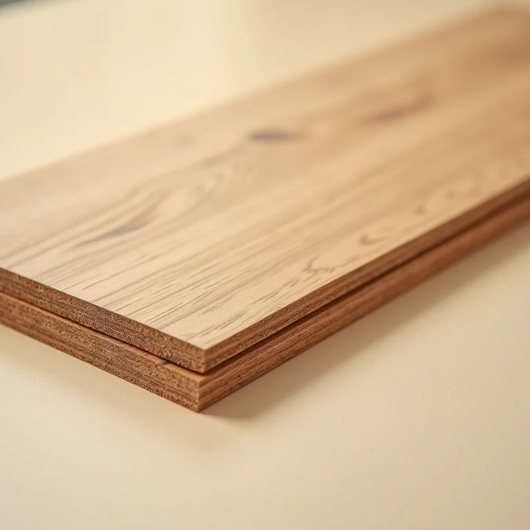 Amostra de assoalho de eucalipto laminado