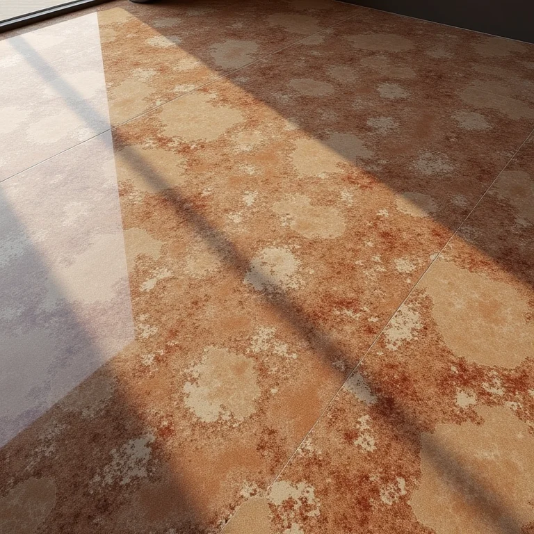 Amostra de piso de granito marrom com variações de cor