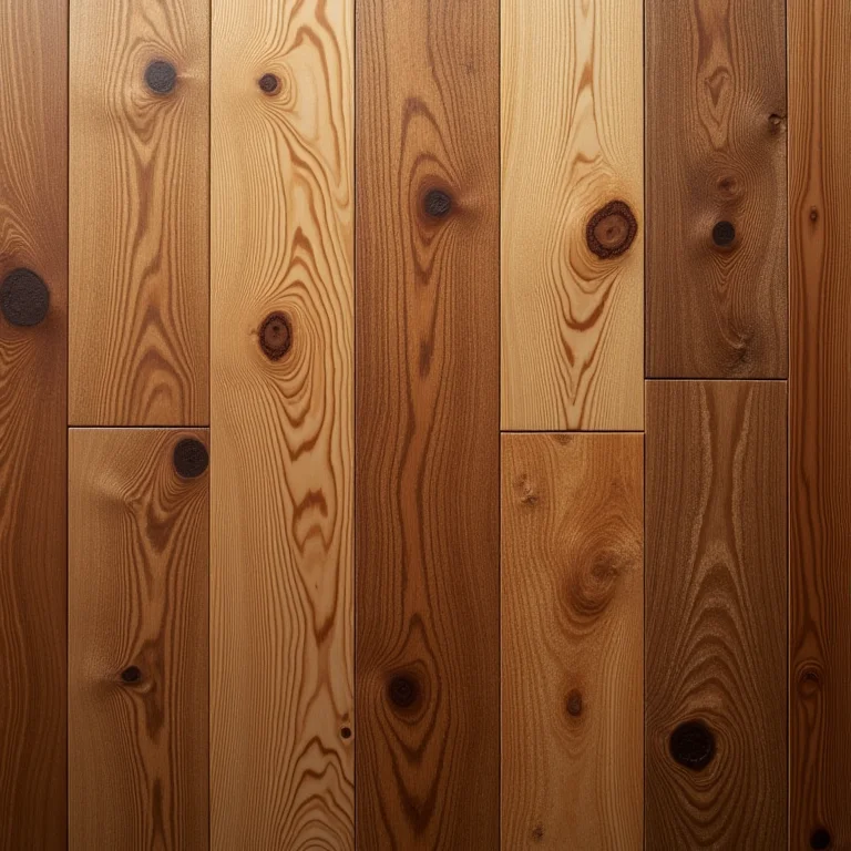 Amostras de diferentes tipos de madeira para assoalho naval.