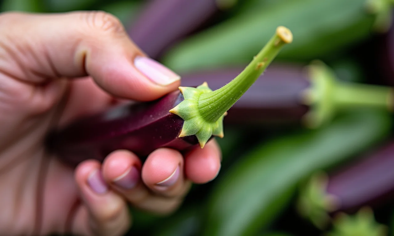 Análise da ponta e do cabo do quiabo-roxo.