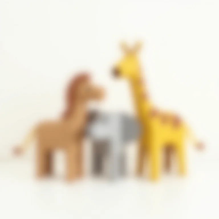 Animais divertidos feitos com rolo de papel para crianças