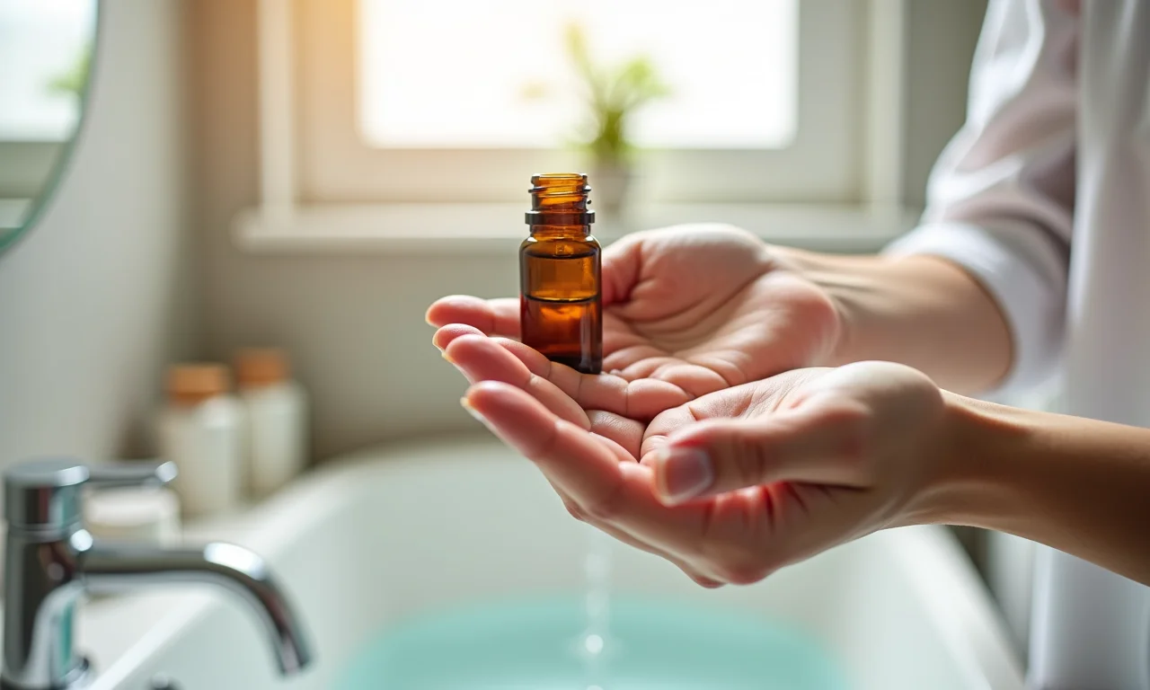 Aplicação segura de óleo essencial diluído nos pulsos.