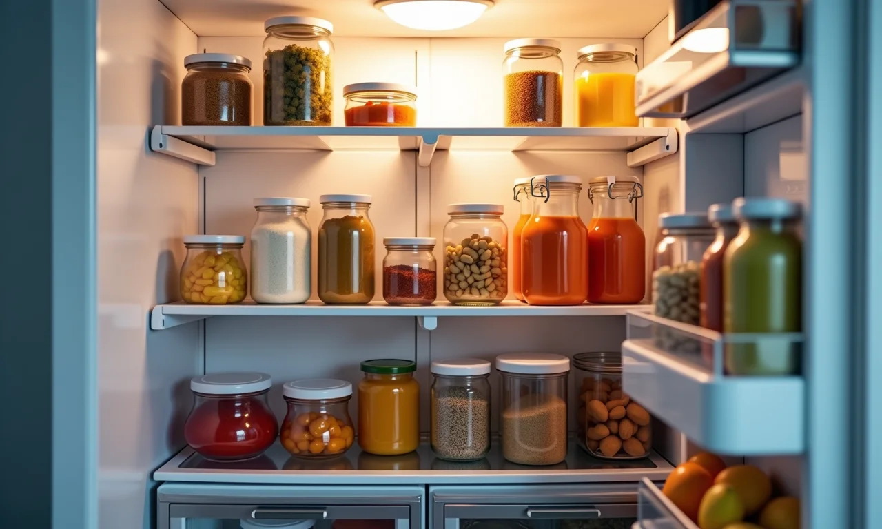 Aproveitando os espaços verticais da geladeira.