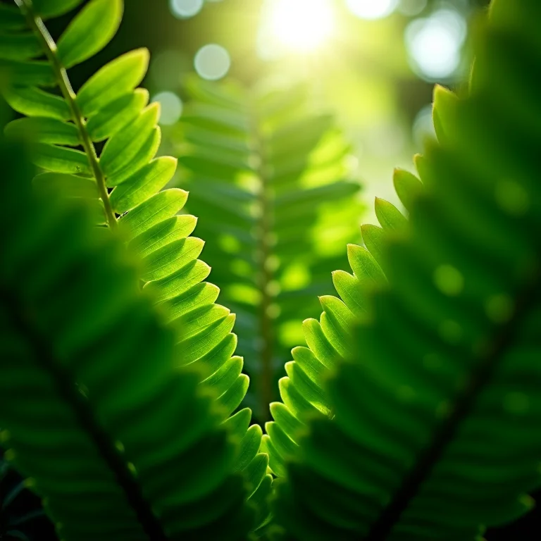 Avencas verdes exuberantes em um jardim.