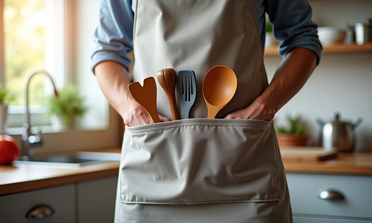 Avental de cozinha com bolso: praticidade e estilo para cozinhar.