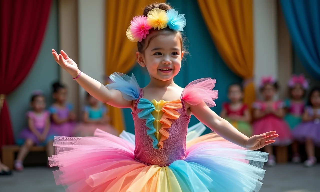 Bailarina colorida e divertida no carnaval.