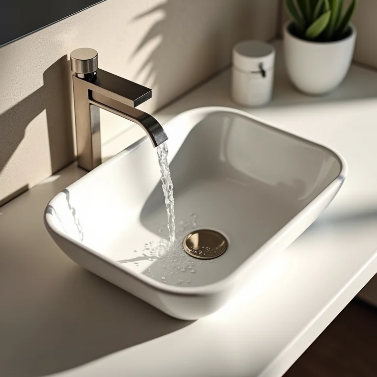 Banheiro pequeno com torneira cascata