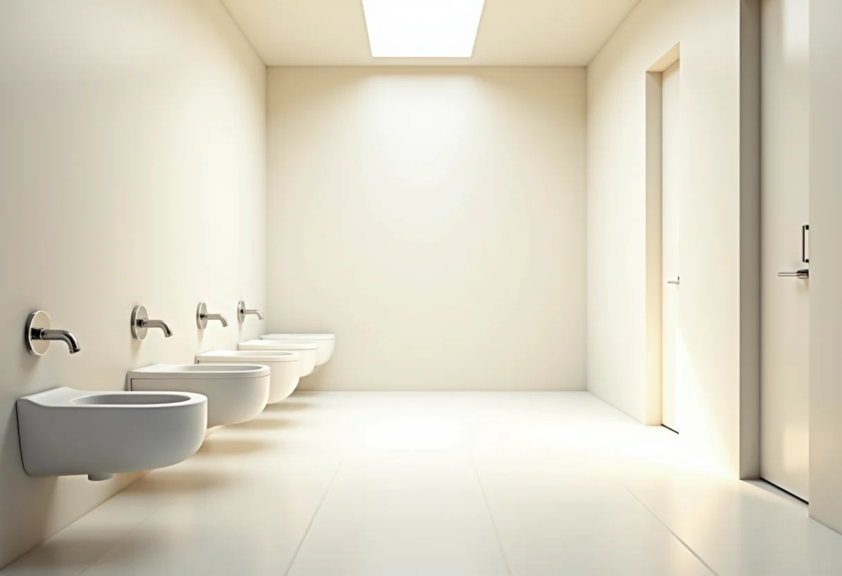 NBR 9050: Adequar banheiros públicos existentes é mais fácil do que você imagina Banheiro público acessível seguindo a NBR 9050.