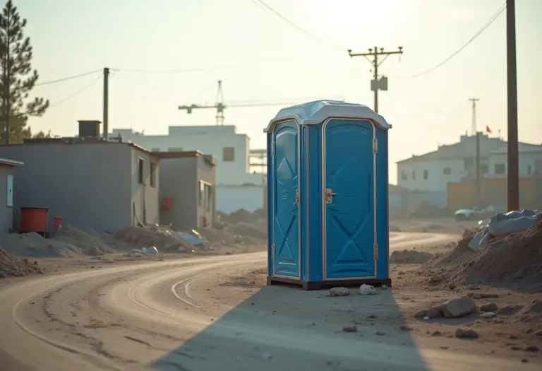 Banheiro químico em obra
