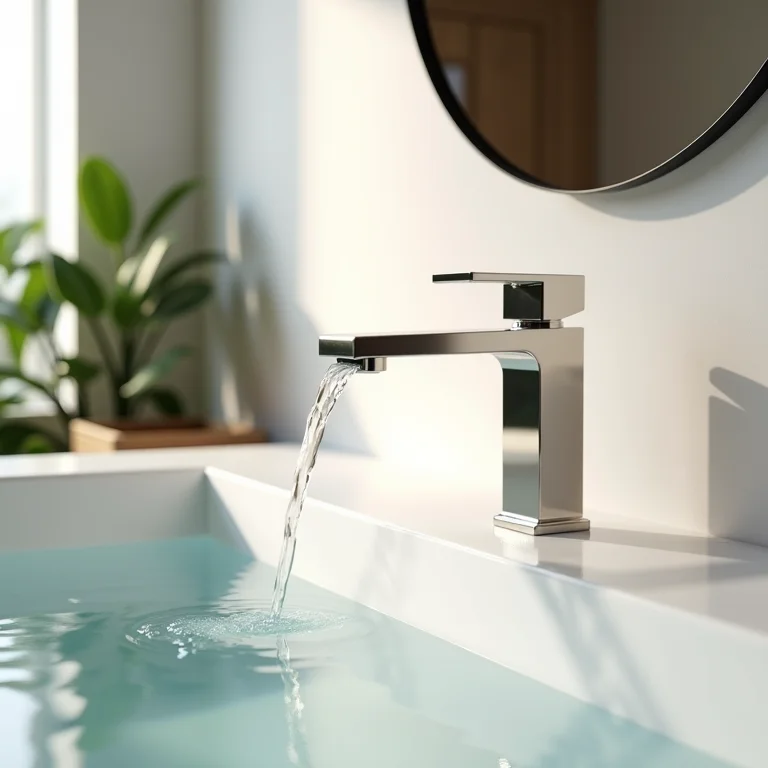 Banheiro valorizado com torneira cascata