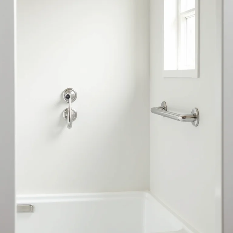 Barras de apoio Metal Line em banheiro minimalista