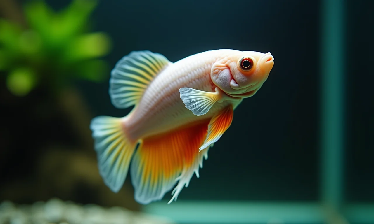 Betta inchado com dificuldades.