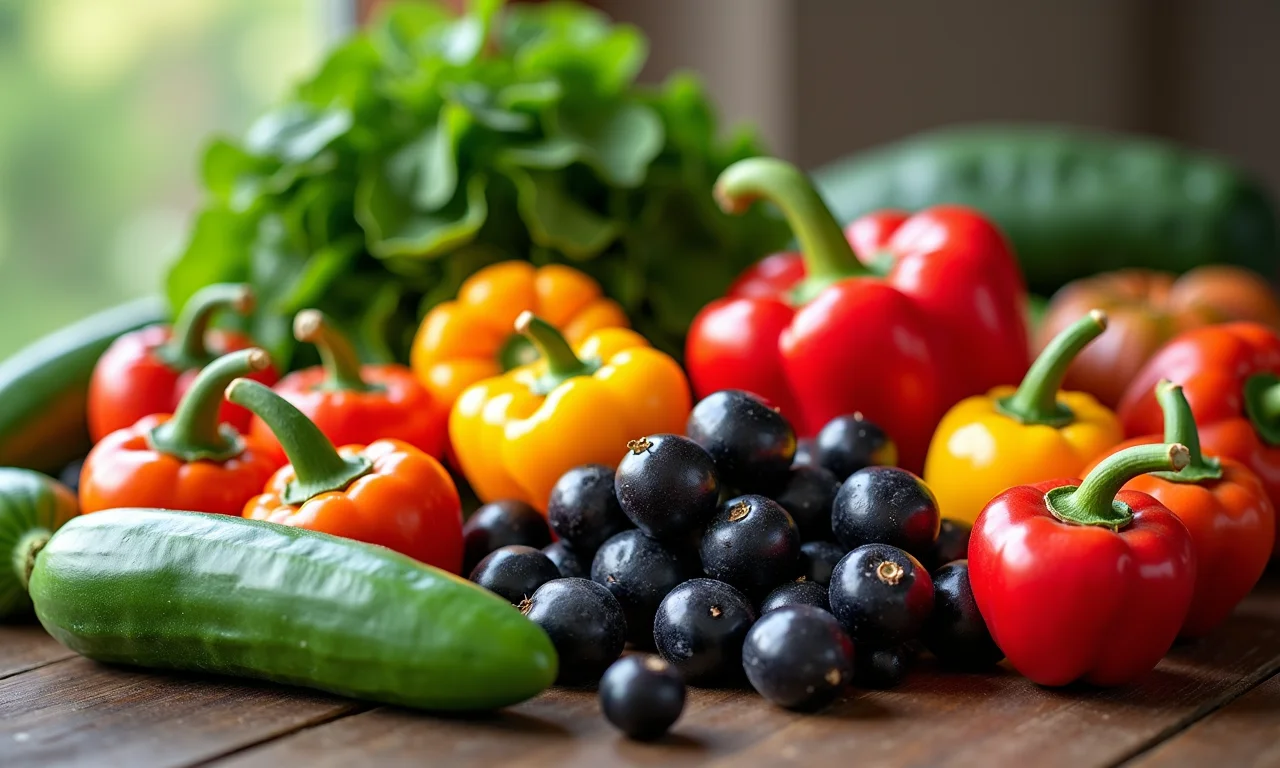 Bilimbi com vegetais coloridos, fonte de vitaminas e minerais.