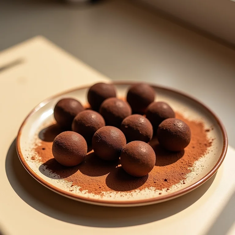 Brigadeiro de physalis em um prato branco