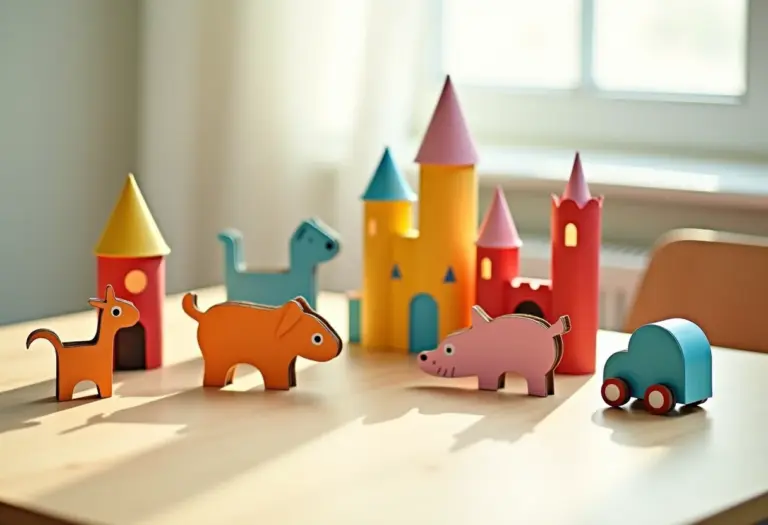 Brinquedos criativos feitos com rolos de papel para crianças